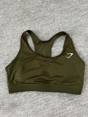 Gymshark Olive Green Racerback Sports Bra